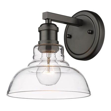 Golden Lighting Carver 9" Tall Bathroom Sconce Matte Black