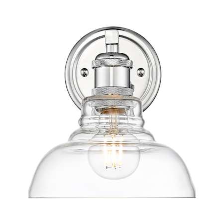 Golden Lighting Carver 9" Tall Wall Sconce Chrome / Clear