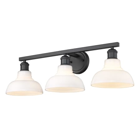 Golden Lighting Carver 3 Light 28" Wide Bathroom Vanity Light Matte Black