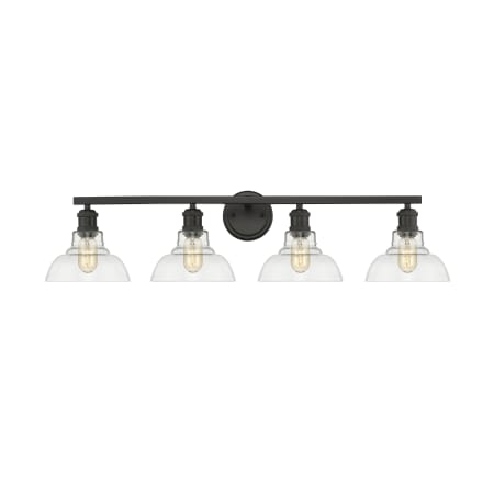 Golden Lighting Carver 4 Light 8" Wide Vanity Light Black / Clear