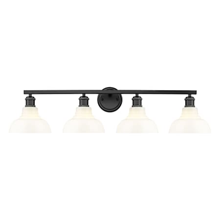 Golden Lighting Carver 4 Light 8" Wide Vanity Light Matte Black / Vintage Milk