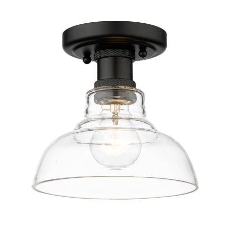 Golden Lighting Carver 8" Wide Semi-Flush Ceiling Fixture Matte Black