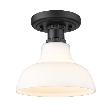 Golden Lighting Carver 8" Wide Semi-Flush Ceiling Fixture Matte Black