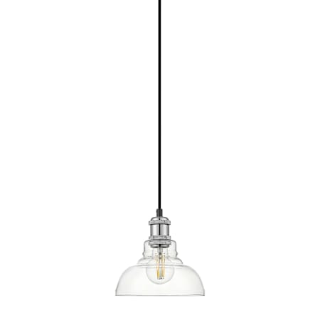 Golden Lighting Carver 8" Wide Mini Pendant Chrome / Clear