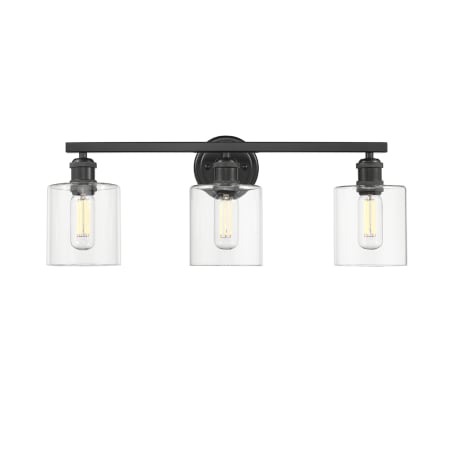 Golden Lighting Fisher 3 Light 25" Wide Bathroom Vanity Light Matte Black