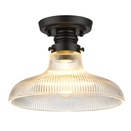 Golden Lighting Clary 10" Wide Semi-Flush Ceiling Fixture Matte Black