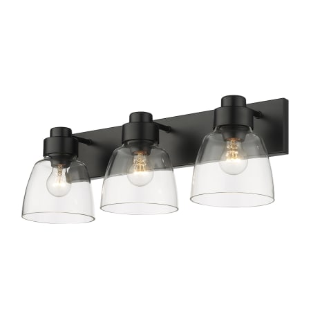 Golden Lighting Remy 3 Light 7" Wide Vanity Light Matte Black