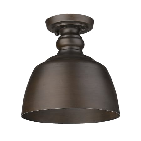 Golden Lighting Holmes 9" Wide Semi-Flush Ceiling Fixture Rubbed Bronze