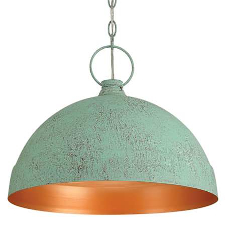 Golden Lighting Lincoln 17" Wide Outdoor Pendant Green Patina