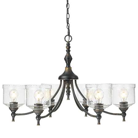 Golden Lighting Keating 6 Light 34" Wide Chandelier Antique Black Iron