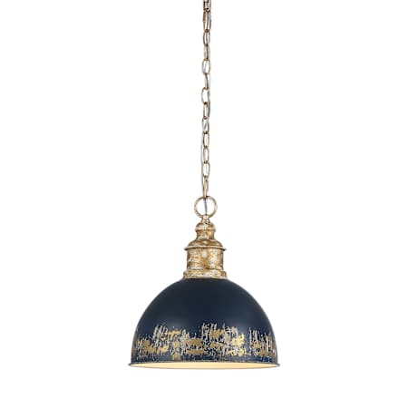 Golden Lighting Alison 12" Wide Pendant Vintage Gold / Antique Navy