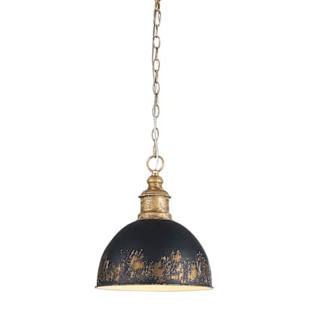 Golden Lighting Alison 12" Wide Pendant Vintage Gold / Weathered Black Iron