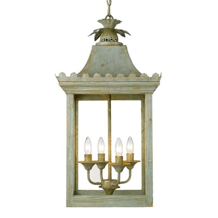 Golden Lighting Finley 4 Light 16" Wide Taper Candle Pendant Vintage Sage