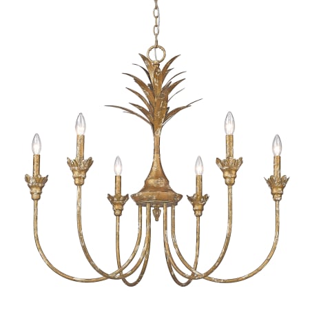 Golden Lighting Lillianne 6 Light 34" Wide Taper Candle Chandelier Heirloom Gold