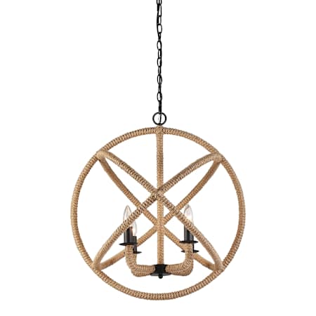 Golden Lighting Marina 4 Light 23" Wide Taper Candle Style Chandelier Natural Black