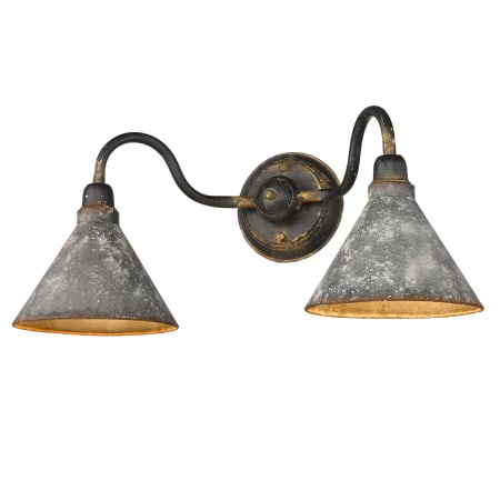 Golden Lighting Jasper 2 Light 23" Wide Bathroom Vanity Light Antique Black Iron / Galvanized Steel