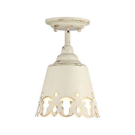 Golden Lighting Eloise 8" Wide Semi-Flush Ceiling Fixture Antique Ivory