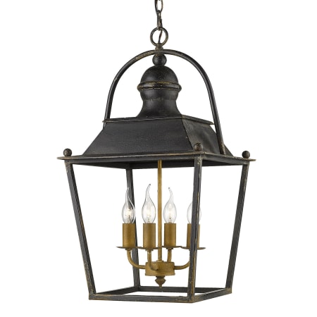 Golden Lighting Christoff 4 Light 15" Wide Taper Candle Pendant Antique Black Iron