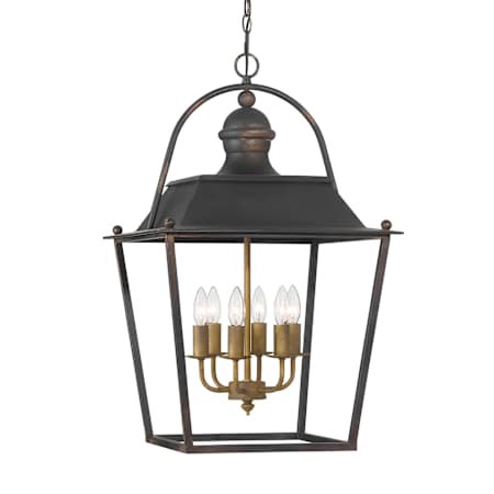 Golden Lighting Christoff 6 Light 18" Wide Pendant Antique Black Iron