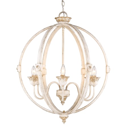 Golden Lighting Jules 6 Light 26" Wide Taper Candle Style Chandelier Antique Ivory