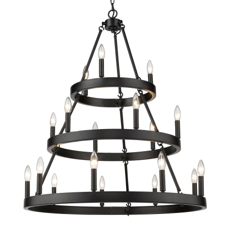 Golden Lighting Alastair 18 Light 32" Wide Taper Candle Chandelier Matte Black