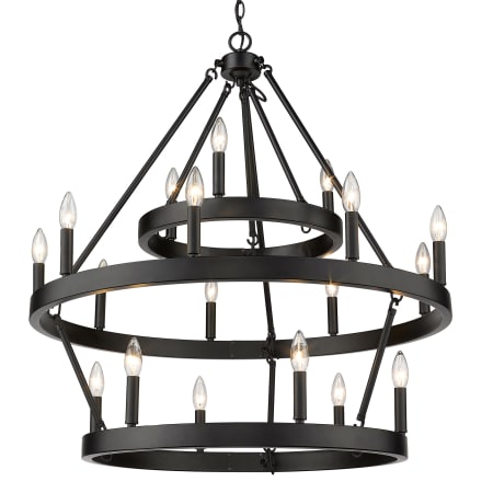 Golden Lighting Alastair 18 Light 32" Wide Taper Candle Chandelier Matte Black