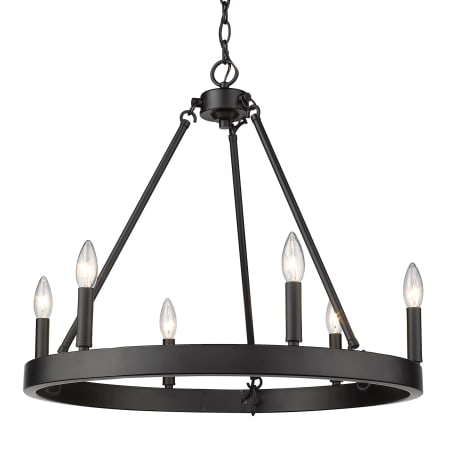 Golden Lighting Alastair 6 Light 24" Wide Taper Candle Chandelier Matte Black