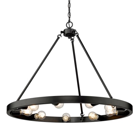 Golden Lighting Castile 9 Light 32" Wide Ring Chandelier Matte Black