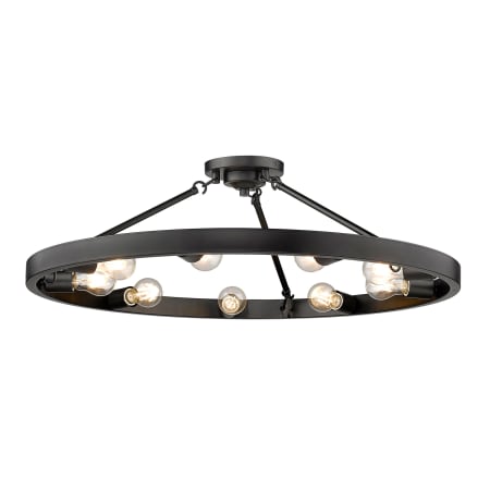 Golden Lighting Castile 9 Light 32" Wide Semi-Flush Ceiling Fixture Matte Black