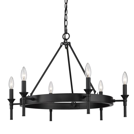 Golden Lighting Edinburgh 6 Light 27" Wide Taper Candle Chandelier Matte Black
