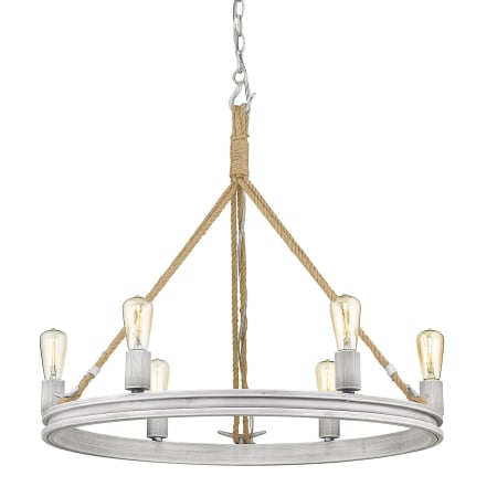 Golden Lighting Chatham 6 Light 27" Wide Ring Chandelier Gray Driftwood