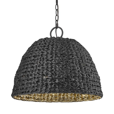 Golden Lighting Rue 3 Light Outdoor Pendant Natural Black