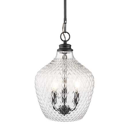 Golden Lighting Adeline 3 Light 12" Wide Pendant Matte Black