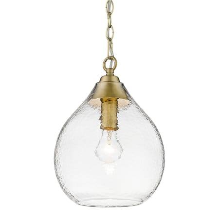Golden Lighting Ariella 10" Wide Mini Pendant Brushed Champagne Bronze / Hammered Clear Glass