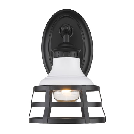 Golden Lighting Locklyn 10" Tall Wall Sconce Matte Black / Matte White