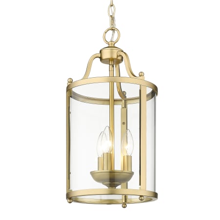 Golden Lighting Payton 3 Light 9" Wide Taper Candle Mini Pendant with Clear Glass Shade Brushed Champagne Bronze
