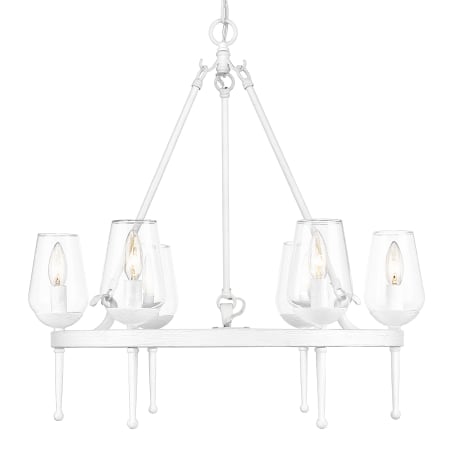 Golden Lighting Regent 6 Light 26" Wide Taper Candle Chandelier Textured White Plaster