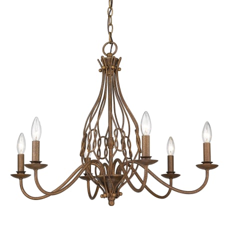 Golden Lighting Antoinette 6 Light 28" Wide Taper Candle Chandelier Burnished Chestnut
