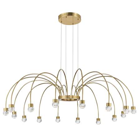 Golden Lighting Vario 16 Light 47" Wide LED Abstract Outdoor Chandelier Titanium Gold / Crystal