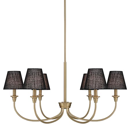 Golden Lighting Cambria 6 Light 33" Wide Chandelier Brushed Champagne Brass / Empire Hardback Black