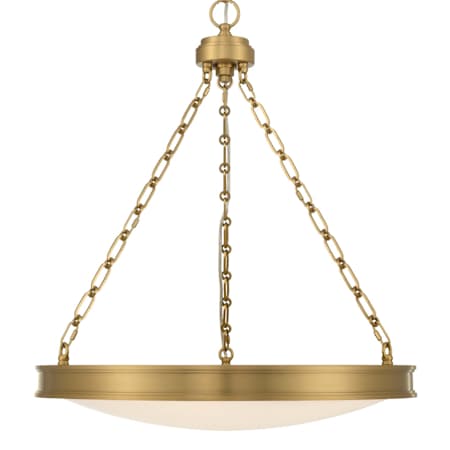 Golden Lighting Cameron 24" Wide LED Outdoor Pendant Brushed Champagne Brass / Etched Glass