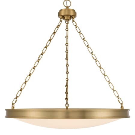 Golden Lighting Cameron 30" Wide LED Outdoor Pendant Brushed Champagne Brass / Etched Glass