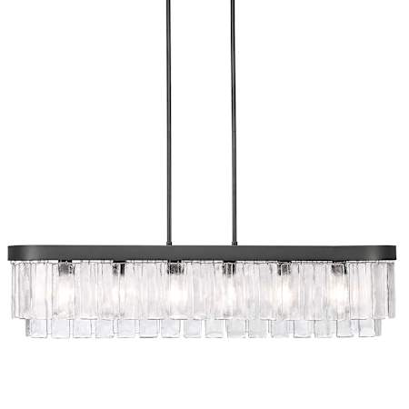 Golden Lighting Ciara 6 Light 42" Wide Linear Pendant Matte Black