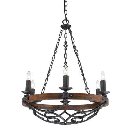 Golden Lighting Madera 6 Light 28" Wide Taper Candle Chandelier Black Iron