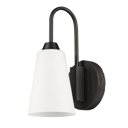 Golden Lighting Neela 13" Tall Wall Sconce with Opal Glass Shade Matte Black
