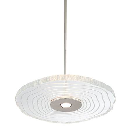 Golden Lighting Luminwood 16" Wide LED Pendant Polished Nickel / Wood-Pressed Clear Resin