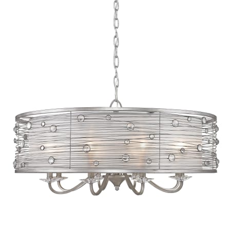 Golden Lighting Joia 8 Light 33-1/2" Wide Taper Candle Drum Chandelier with Crystal Accents Peruvian Silver