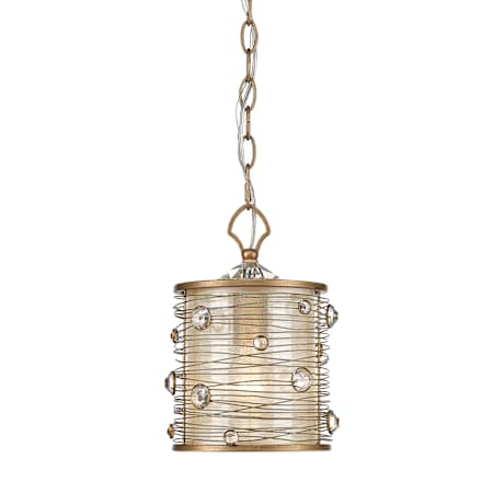 Golden Lighting Joia Single Light 7-1/4" Wide Mini Pendant with Crystal Accents Peruvian Gold
