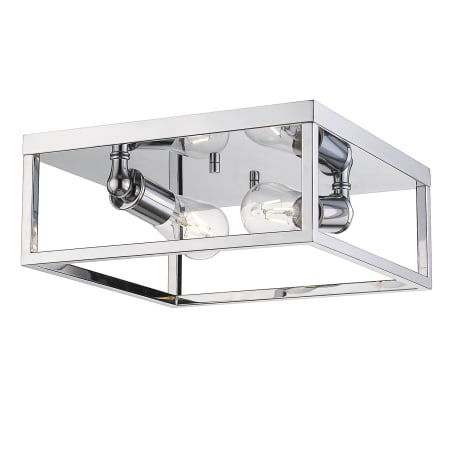 Golden Lighting Wesson 2 Light 12" Wide Flush Mount Square Ceiling Fixture Chrome