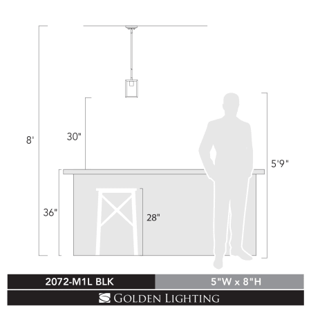 Golden Lighting-2072-M1L-Scale Image